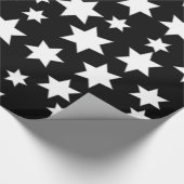 Random White Stars auf schwarz Geschenkpapier (Ecke)