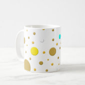 Random Yellow Aquamarin Gold Dots Kaffeetasse (Vorderseite Links)