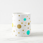 Random Yellow Aquamarin Gold Dots Kaffeetasse (Mittel)