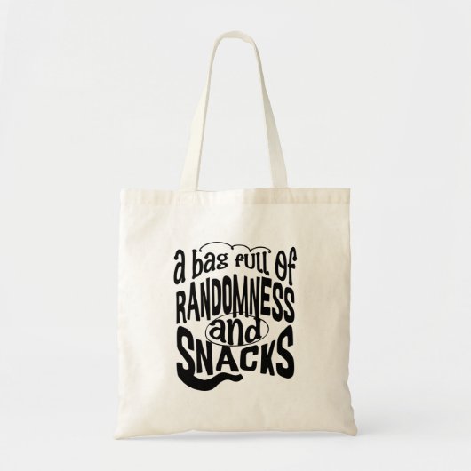 Randomness & Snacks Quirky Modern Stilvoll Tragetasche (Vorne)