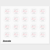 Randvoll mit Liebe Minimale Hochzeitsschrift Runder Aufkleber (Blatt)