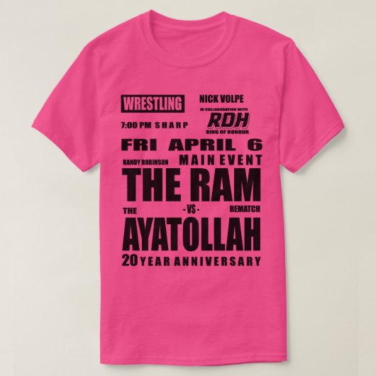 Randy der Ram VS der Ayatollah aus dem Wrestler T-Shirt (Design vorne)