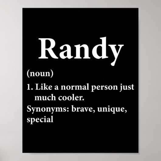 Randy Name Definition Funny D  Poster (Vorne)