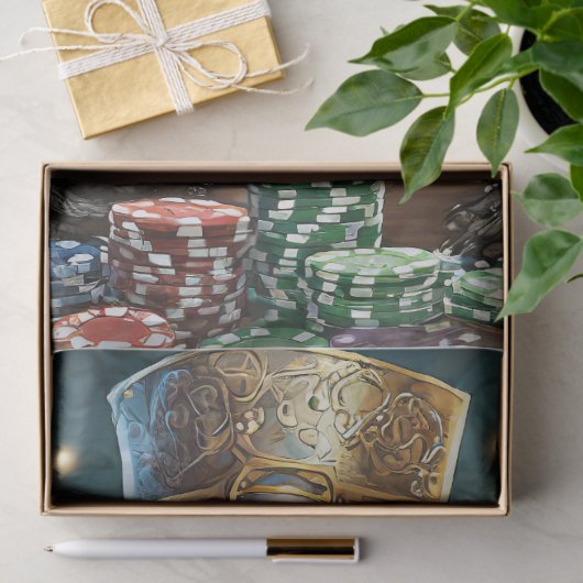 Randy Rogue, Raccoon Playing Poker Seidenpapier (Geschenk)