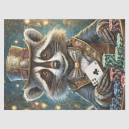 Randy Rogue, Raccoon Playing Poker Seidenpapier