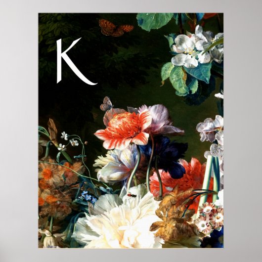 RANEMONEN, BLUME, SCHWARZFLIEGENDE BLACK-FLORAL-Mo Poster (Vorne)