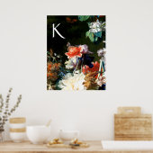 RANEMONEN, BLUME, SCHWARZFLIEGENDE BLACK-FLORAL-Mo Poster (Küche)