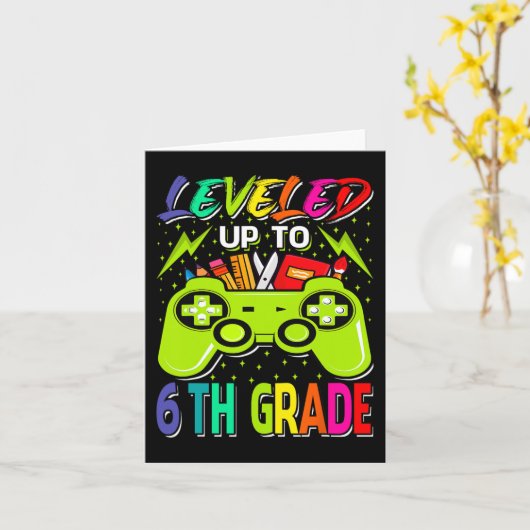 Rang 6 des Gamers zurück in die Schule Karte (Gelbe Blume)