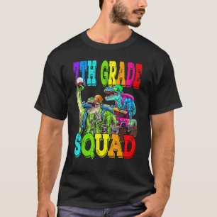 Rang 7. Rang Squad Monster LKW Dinosaurier Zurück  T-Shirt