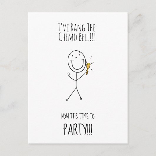 Rang der Chemo-Bell-Party Einladung Postkarte (Vorderseite)