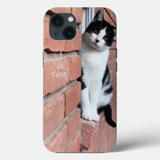 Rang du? Schwarz/Weiße Katze auf Brick Case-Mate iPhone Hülle (Rückseite)