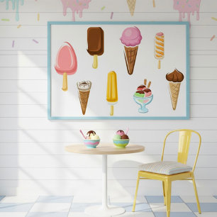 Range Of Ice Creams Poster