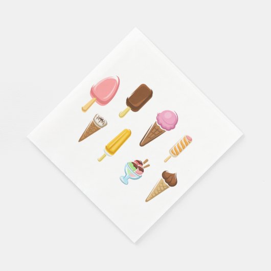 Range Of Ice Creams Serviette (Ecke)