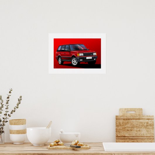 Range Rover P38 Poster-Illustration Poster (Küche)