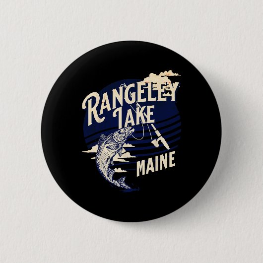 Rangeley Lake Maine Fly-Fischen Forellen B Fischer Button (Vorderseite)