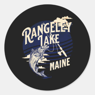 Rangeley Lake Maine Fly-Fischen Forellen B Fischer Runder Aufkleber
