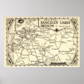 Rangeley Lakes Map Maine Vintag Poster (Vorne)