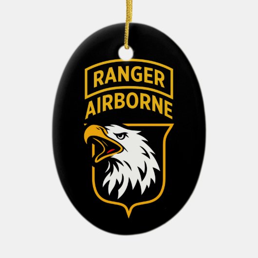 Ranger Airborne Screaming Eagles Patch-Ornament Keramik Ornament (Vorne)