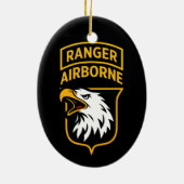 Ranger Airborne Screaming Eagles Patch-Ornament Keramik Ornament (Hinten)