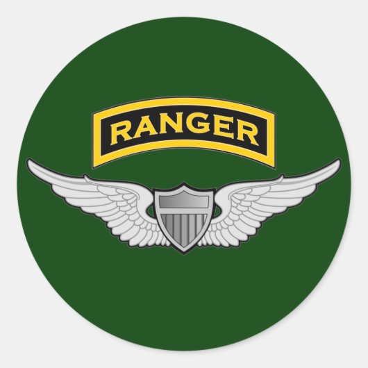 Ranger & Aviator Flügel Runder Aufkleber (Vorderseite)
