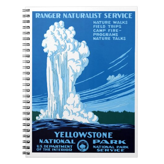 Ranger Naturalist Service ~ Yellowstone Notizblock (Vorderseite)