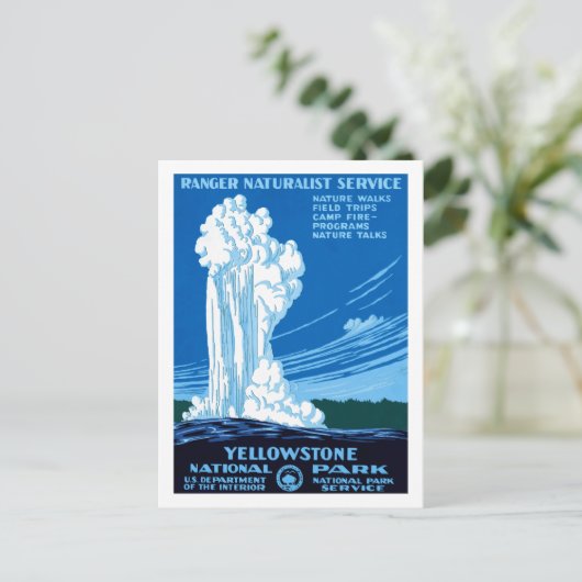 Ranger Naturalist Service ~ Yellowstone Postkarte (Stehend Vorderseite)