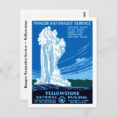 Ranger Naturalist Service ~ Yellowstone Postkarte (Vorne/Hinten)