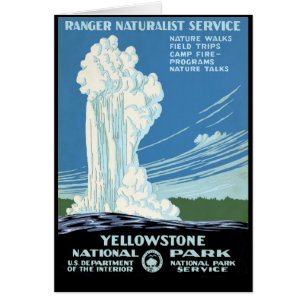 Ranger Naturalist Service Yellowstone Vintag Post