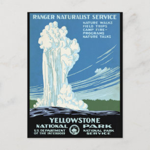 Ranger Naturalist Service Yellowstone Vintag Post Postkarte