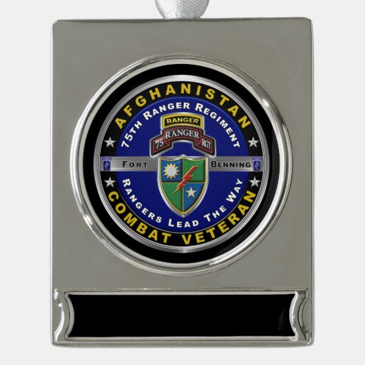Ranger Regiment Afghanistan Veteran Banner-Ornament Silber (Vorderseite)