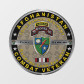 Ranger Regiment Afghanistan Veteran Fensteraufkleber (Blatt)