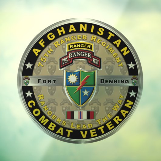 Ranger Regiment Afghanistan Veteran Fensteraufkleber (Blatt 3)