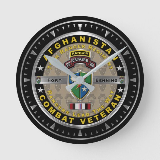 Ranger Regiment Afghanistan Veteran Runde Wanduhr (Vorderseite)