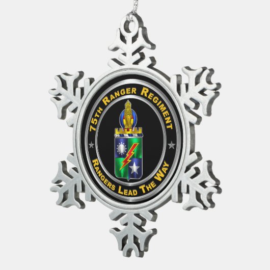 Ranger Regiment Schneeflocken Zinn-Ornament (Rechts)