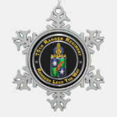 Ranger Regiment Schneeflocken Zinn-Ornament (Vorderseite)
