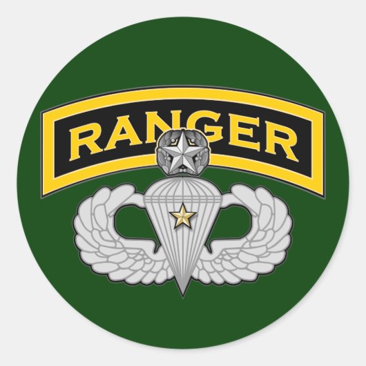 Ranger Registerkarte & Master Jump Wings - Kampf Runder Aufkleber (Vorderseite)