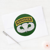 Ranger-Registerkarte und Jump-Wings Runder Aufkleber (Umschlag)