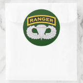 Ranger-Registerkarte und Jump-Wings Runder Aufkleber (Tasche)