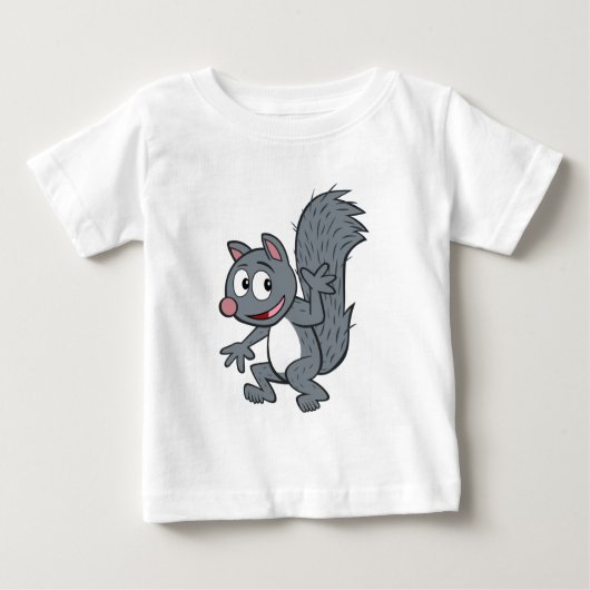 Ranger Rick | Graues Eichhörnchen Waving Baby T-shirt (Vorderseite)