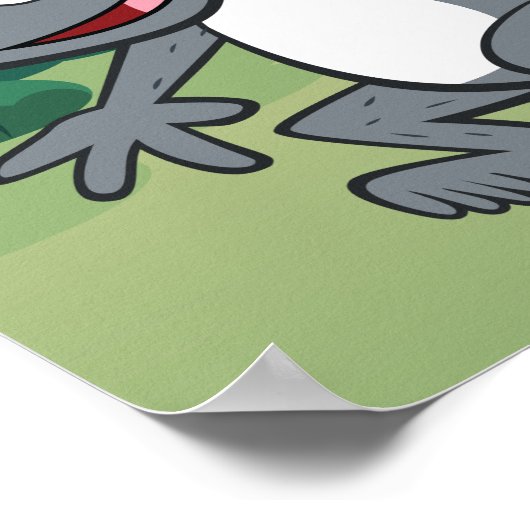 Ranger Rick | Graues Eichhörnchen Waving Poster (Ecke)