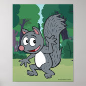 Ranger Rick | Graues Eichhörnchen Waving Poster (Vorne)