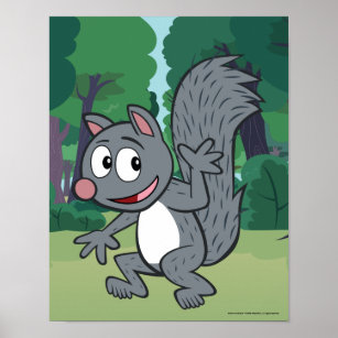 Ranger Rick   Graues Eichhörnchen Waving Poster