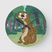 Ranger Rick | Reggie Otter Runde Wanduhr (Vorderseite)