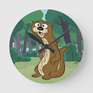 Ranger Rick   Reggie Otter Runde Wanduhr