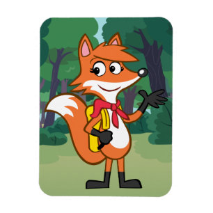 Ranger Rick Scarlett Fox Waving Magnet