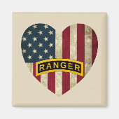 Ranger School Tab American Heart Flag Magnet (Vorne)