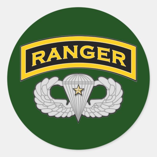 Ranger tab & Jump Wings - Kampf Runder Aufkleber (Vorderseite)