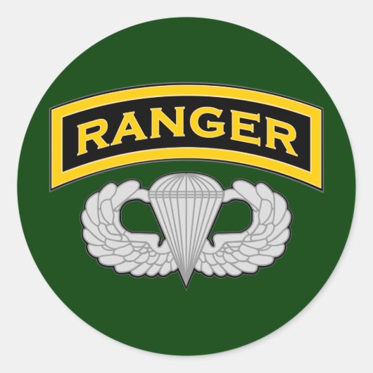 Ranger tab & Jump Wings Runder Aufkleber (Vorderseite)