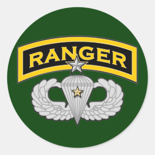 Ranger tab & Senior Jump Wings - Kampf Runder Aufkleber