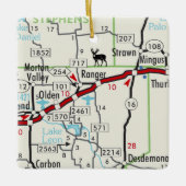 Ranger TX Road Map Keramikornament (Vorderseite)